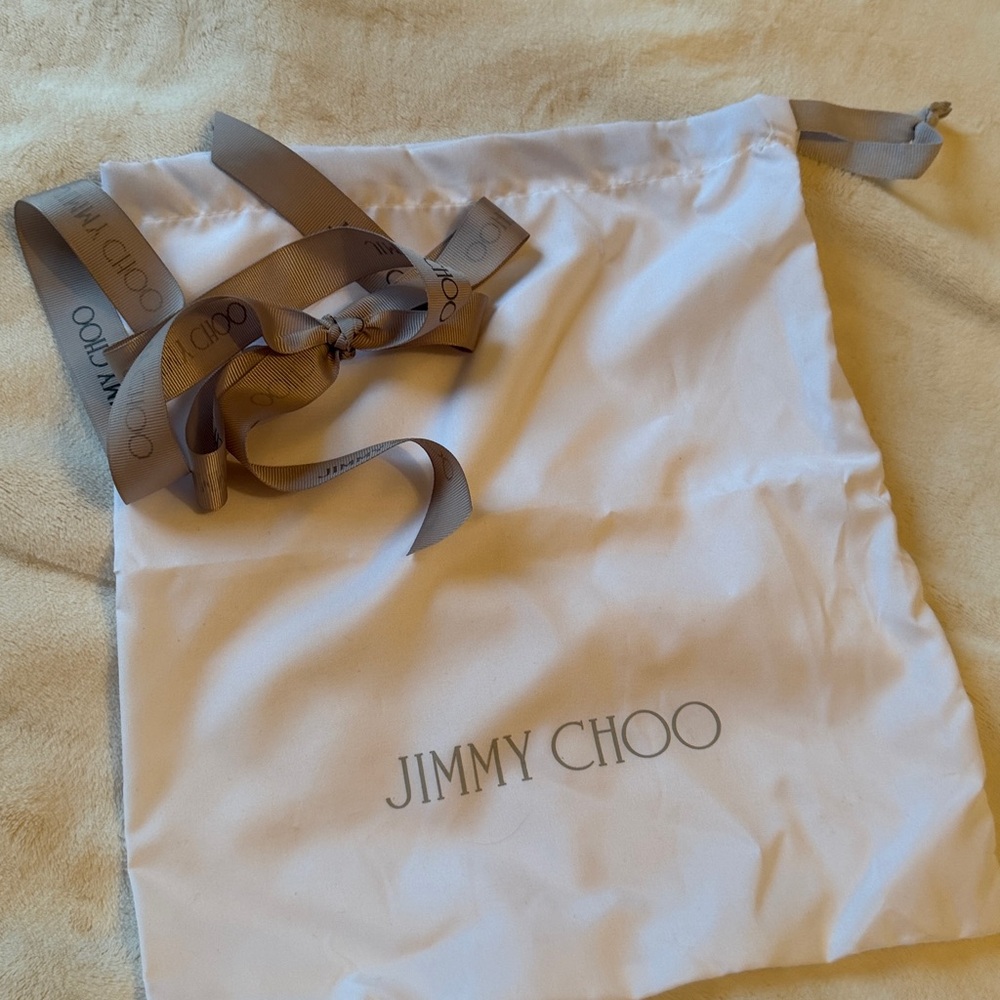 Jimmy Choo dust  bag ivory color 14x10,5 and ribbon